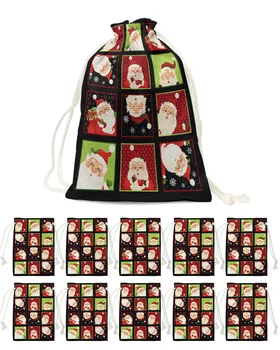 Коледна торбичка за бонбони в клетката с Дядо Коледа, подарък чанта за Дядо Коледа декорации за дома партита, Коледни спално бельо, подаръчни пакети Навидад, Опаковъчни материали