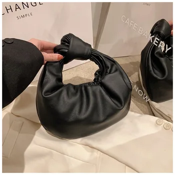 Корейската удобна плиссированная чанта Cloud 2024, нов стил, изискан луксозен нишевый дизайн, модни темпераментен чанта