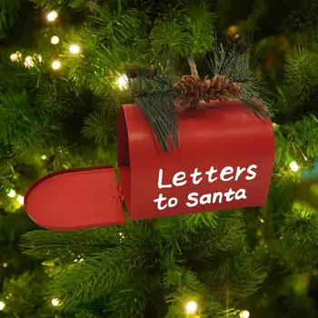 Креативен Коледен Метален Iron Червено Пощенска кутия, окачени украса, Коледна елха, окачване за Дядо Коледа, Домашно Коледна украса, Супп
