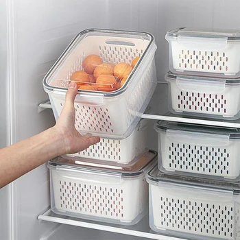 Кутия за консервиране, кутия за съхранение на хранителни продукти, kitchenware, Двупластова сливная кутия за съхранение на пресни продукти
