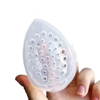 Кутия за съхранение на яйца, за да компенсирате Прахоустойчив органайзер за грим Кутия за съхранение на козметична гъба Прозрачен калъф за съхранение с формата на яйце Кутия за грим