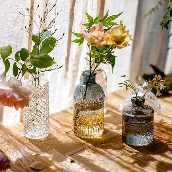 Малка стъклена ваза, за хидропоника | Цветове, Европейската купа за декорация на цветя (растения В комплекта НЕ са включени)