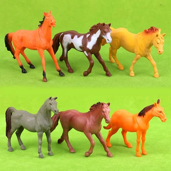Миниатюрни Нарисувани Селскостопански животни, Които наподобяват Модел на Коне, Настолни играчки от пясък, Диорама, Пластмасова играчка за Развитие на деца