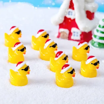 Модел слънчеви очила Коледа Yellow Duck Модел фигурки мультяшного на животното направи си САМ Начало декор на Аксесоари за украса Приказна градина Модерен