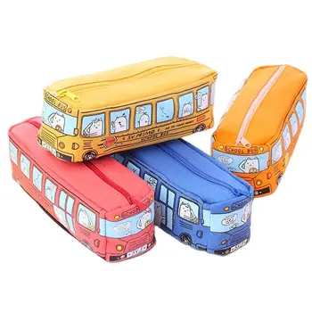 Модерен Кавайный молив случай за училищни автобуса с голям капацитет, Творчески Детски Канцелярский подарък, Студентски Цветен платно, авто молив случай за моливи