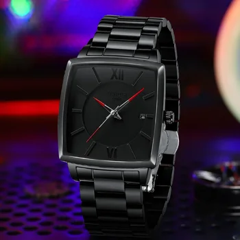 Мъжки часовник NIBOSI Луксозни квадратни кварцов водоустойчив флуоресцентни мъжки ръчен часовник Relogio Masculino от водеща марка