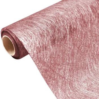 Настолна Пътека от Розово Злато От Нетъкан текстил с Метални Фибри за Украса на Масата на Сватбената Парти Подарък Цвете Опаковка 30cmx10M