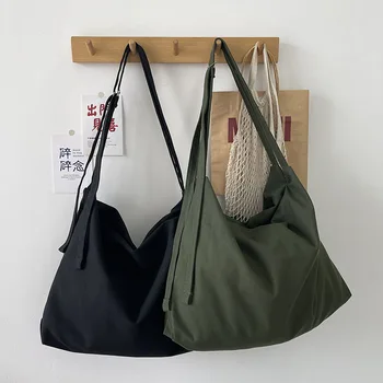 Нова холщовая чанта, дамска чанта с голям капацитет, пътна чанта за почивка сред природата, студентски модерна чанта през рамо, женствена чанта през рамо