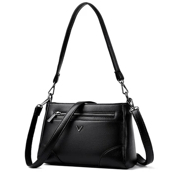 Нови модни чанти, висококачествени дамски чанти от мека кожа, 2 раменните колани, чанти през рамо за жени, чанта Sac a main