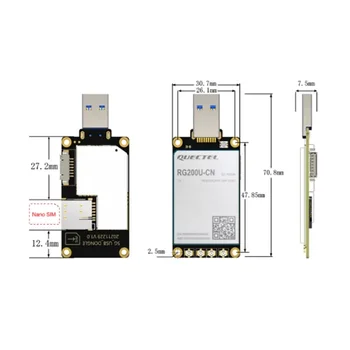 Ново в наличност Quectel Small size 5G USB3.0 DONGLE, Sim карта RG200U-CN Такса адаптер модул 5g Поддържа връзка UART на ниво TTL