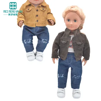 Облекло за кукли, модни яке, дънки, обувки на растежа 17 инча 43-45 см, играчки за бебета, аксесоари за кукли