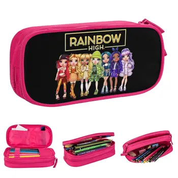 Пеналы за моливи за момичета Rainbow High Сладко, държач за химикалки, чанта за момичета и момчета, ученически пеналы с цип за студенти с голям капацитет