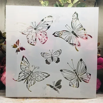 Пеперуда-мандала 30 * 30 см, шаблони за наслояване със собствените си ръце, Стенни боядисване, Оцветяване за албуми, Преге, албум, Декоративен модел