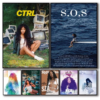 Плакати американската певица Star SZA, обложки на албуми на поп-музика, картини за бар, платно, живопис, Естетическо изкуство, Стенен Декор за дома, Подарък