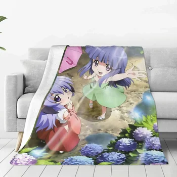 Плюшевое одеяло Higurashi No Naku Koro Ni Hanyuu Rika, Забавни одеяла за дома, покривки 150 * 125 см