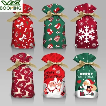 Подаръчен пакет 2023 Коледа Пакет Mouth, Коледна украса за дома, подарък чанта Snowflake Noel, Коледни ленти за опаковане, Нова година