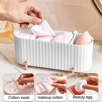 Пылезащитная кутия за съхранение на козметични памук с покритие на Памучен тампон за отстраняване на грим cotton Beauty egg настолна решетчатая кутия за украса