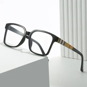 Реколта Квадратни рамки за оптични очила със синя светлина Optical TR90 За жени и мъже, луксозни Маркови дизайнерски очила в класически райета