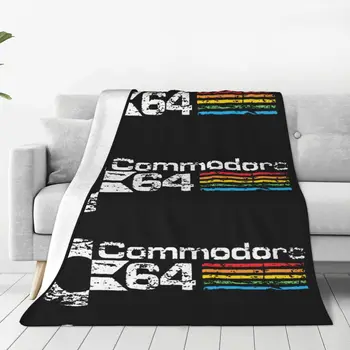 Ретро Commodore 64 Флисовые Наметала Одеяла C64 Amiga Computer Онази Nerd Одеяла за Дома, Спални, Леки, Тънки Наметала за Спално Бельо