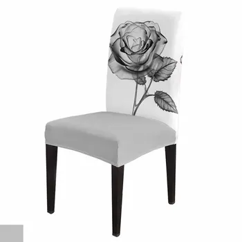 Розово и черно-бял еластичен калъф за столове за трапезария, банкет, хотела, гъвкави калъфи за столове от ликра