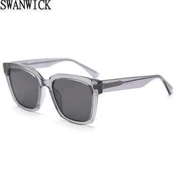Слънчеви очила Swanwick в голяма рамка, мъжки модни дамски слънчеви очила, поляризирани ацетатные TR90, летни унисекс, черни, кафяви, 2024, женски подарък