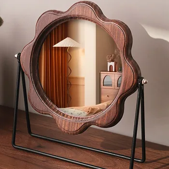 Стари Дървени Декоративни Огледала Ръчно изработени Тоалетен Огледало За Спалня Грим Цвете Ozdoby Do Pokoju Украса на Стаята CY50DM