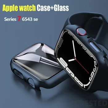 Стъкло + Капак за Apple Watch case 45 мм 41 мм 44 мм 40 мм 42 мм iWatch Accessorie Защитно Фолио за дисплея на Apple watch серия 3 4 5 6 SE 7 8 9