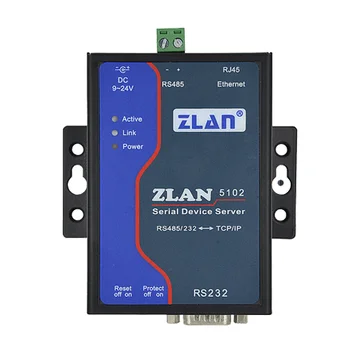 Сървър последователни устройства ZLAN5102 е промишлен датчик за RS232 / 485 и протокол TCP / IP