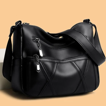 Тенденцията 2023 година, с много джобове, луксозни дизайнерски чанти, портмонета, дамски чанта през рамо от мека кожа, с висококачествена чанта-месинджър