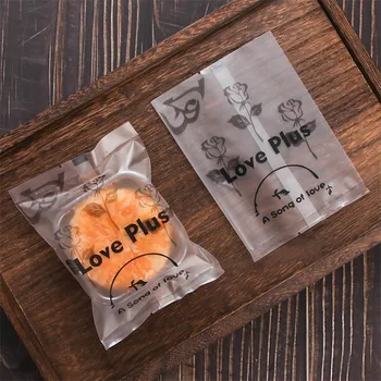Торбички за опаковане на бисквитка Moon Торта с принтом Love Plus от прозрачна пластмаса 100шт.
