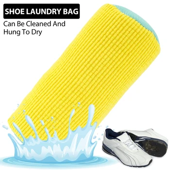 Чанта за измиване на обувки, без мирис, чанта за обувки за еднократна употреба, чанта за измиване на обувки с цип от полиестер, найлон, са идеалната чанта за пране на обувки за домашна употреба