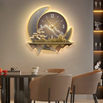 Часовник за ресторант Nordic Luxury, Декоративна Живопис, Модерна Атмосфера, Часовници за всекидневна, Стенни Безшумни Стенни Часовници