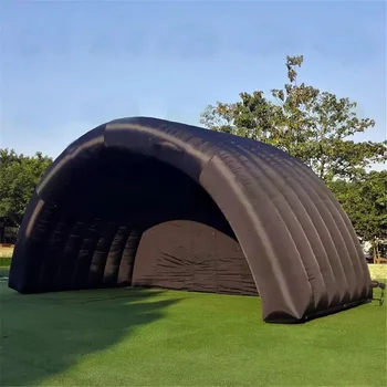 Черно огромна надуваема палатка за сцена, въздушна покрив, Външна капачка за сцена с воздуходувкой