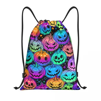 Ярки разноцветни тикви за Хелоуин, 3D принт, Чанта за спортни съоръжения, чанта за съвсем малък, Водоустойчив Лека Спортна чанта